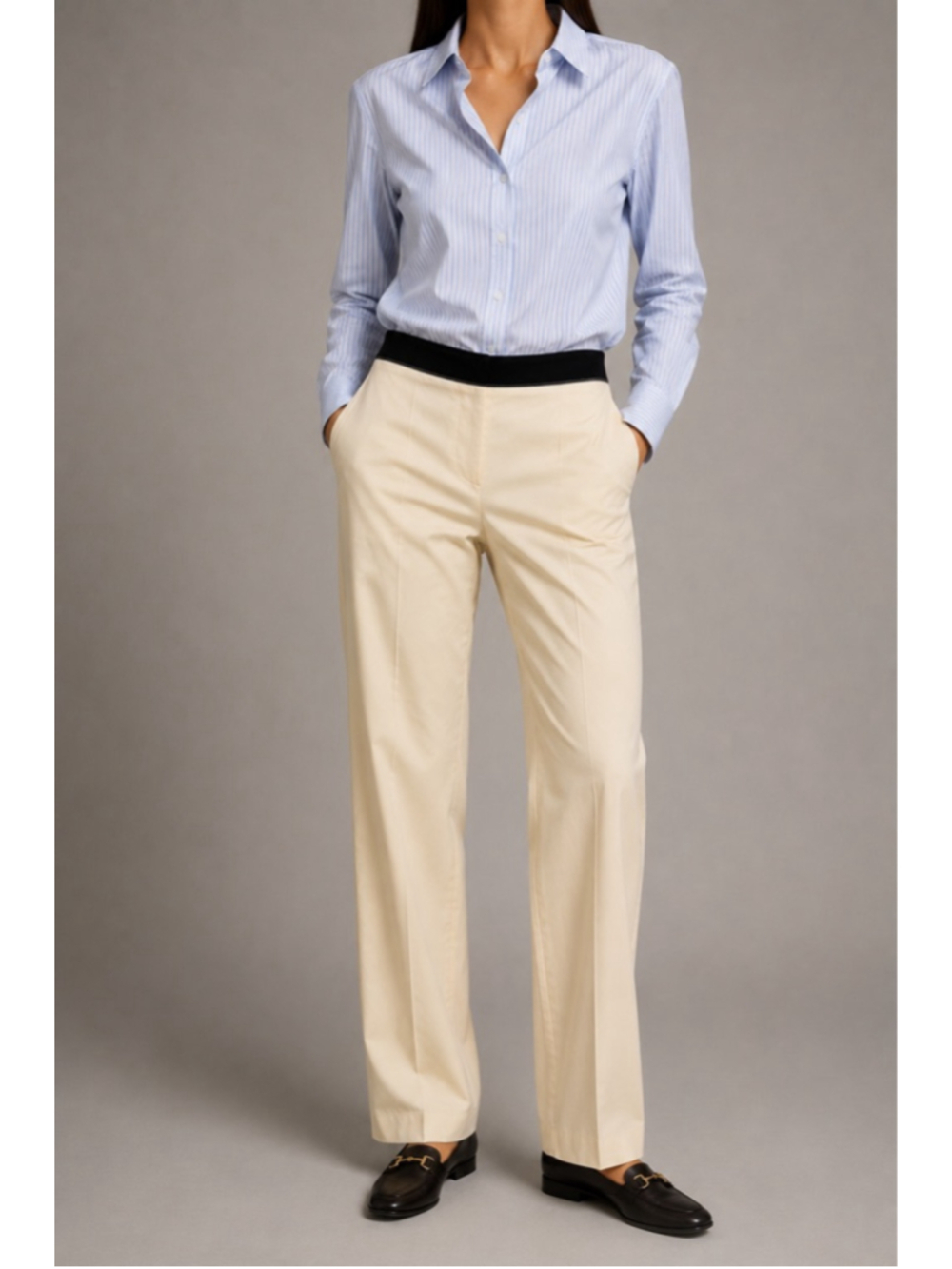 Salvatore Ferragamo Wide Leg Trousers Women’s US 10 Cream Cotton Linen Designer